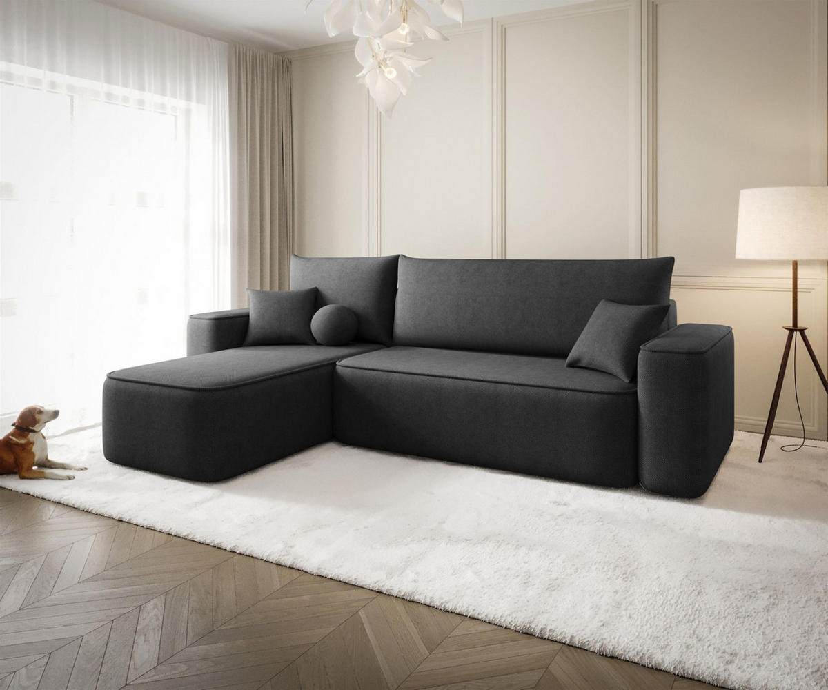 ECKSOFA Agepo In Curio - Anthrazit, Holzwerkstoff/Textil (250/150cm) - Fun Möbel