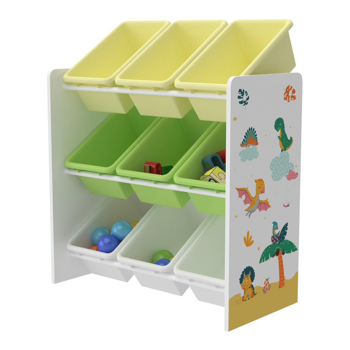 KINDERREGAL Muxía - Gelb/Weiß, Holzwerkstoff/Kunststoff (62/60/26.5cm) - [en.casa]