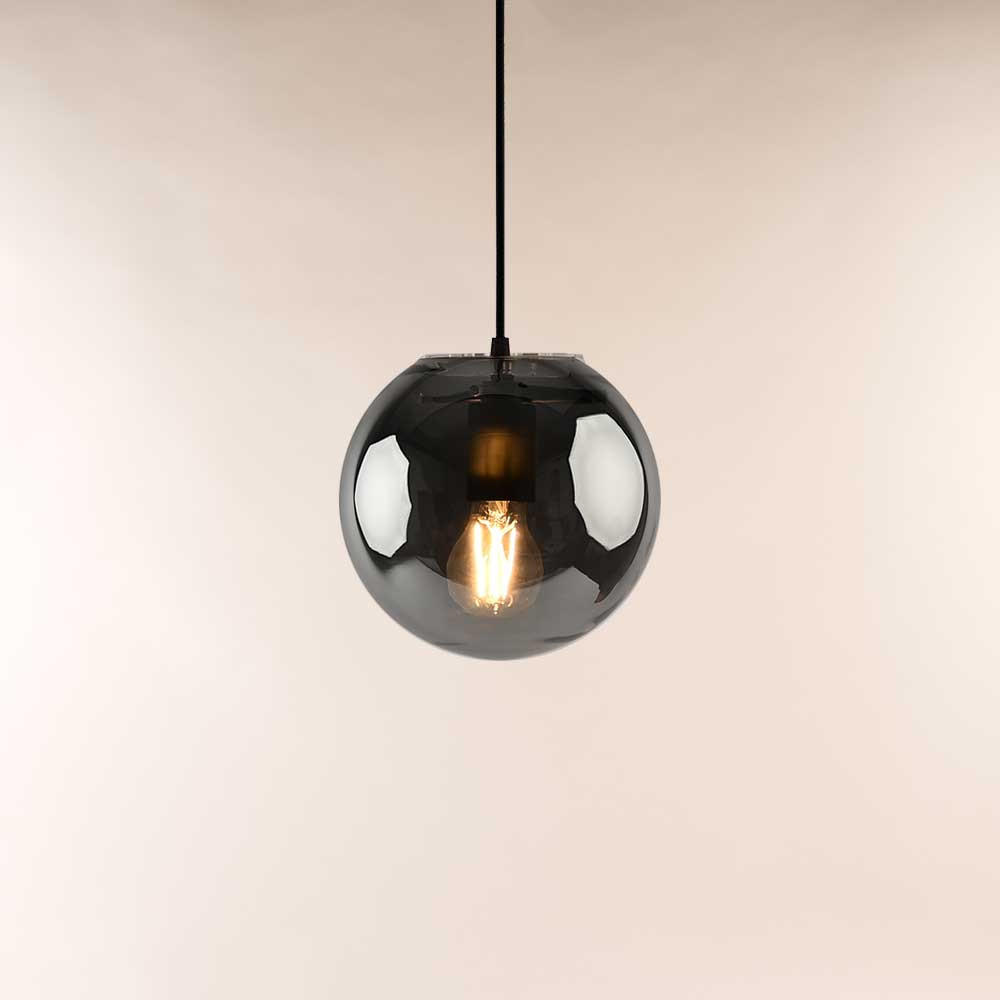 GALERIELAMPE Orb 5m Abhängung Gold/Rauch Ø 20cm - Goldfarben, Glas (20/20/20cm) - s.luce