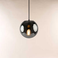 GALERIELAMPE Orb 5m Abhängung Schwarz/Rauch Ø 20cm - Schwarz, Glas (20/20/20cm) - s.luce