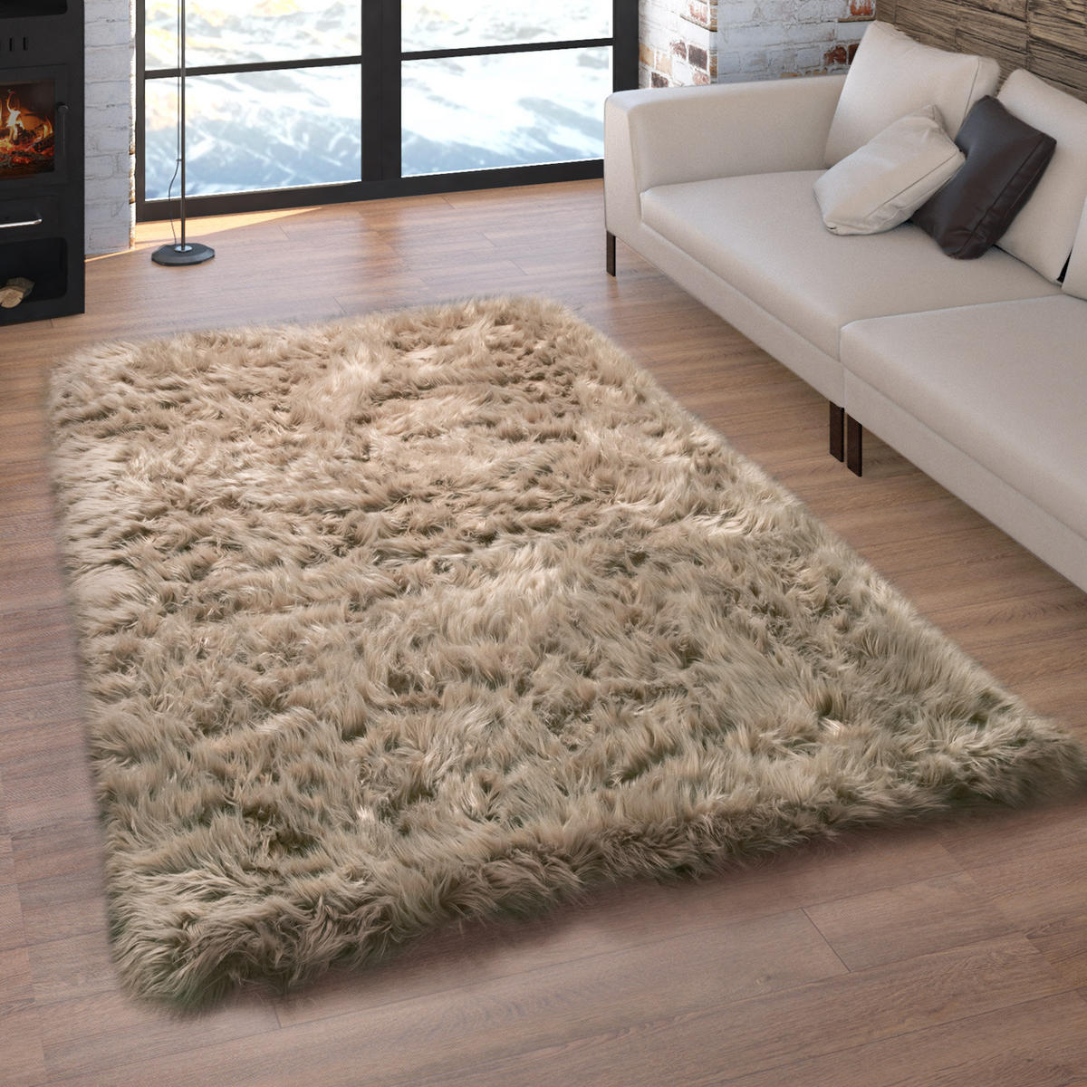 HOCHFLORTEPPICH 60/100 cm Playa 960 - Beige, Textil (60/100cm) - Paco Home