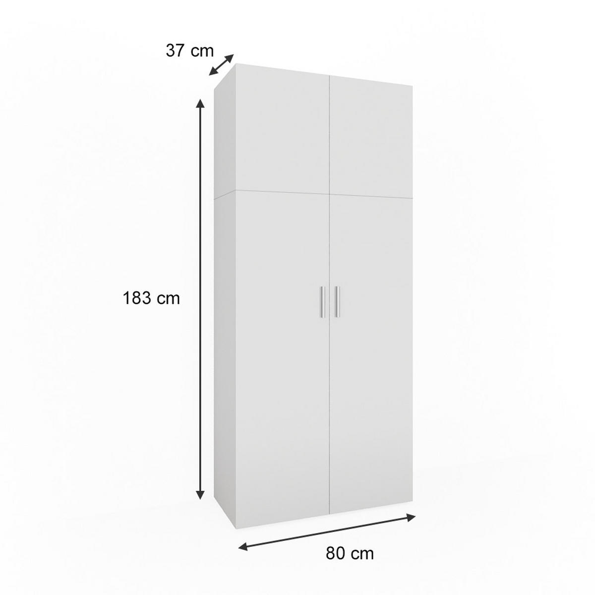 AKTENSCHRANK Ingo Weiß 80 x 182.4 cm - Weiß, Holzwerkstoff (80/182.4/37cm) - Vicco