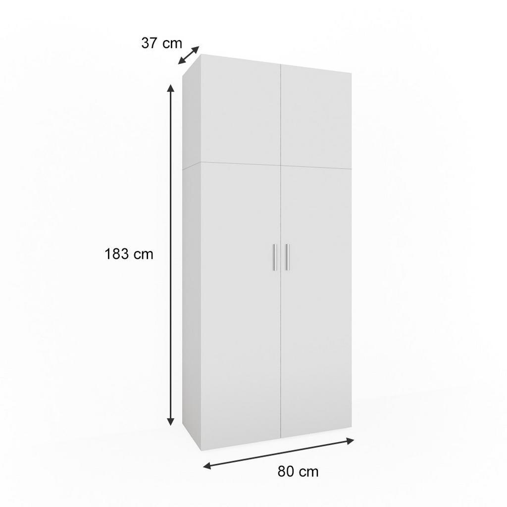 Thumbnail - Vicco Aktenschrank, Weiß, Weiß, Holzwerkstoff, 8 Fächer, Rechteckig, 80x182.4x37 cm, Arbeitszimmer, Aktenschränke