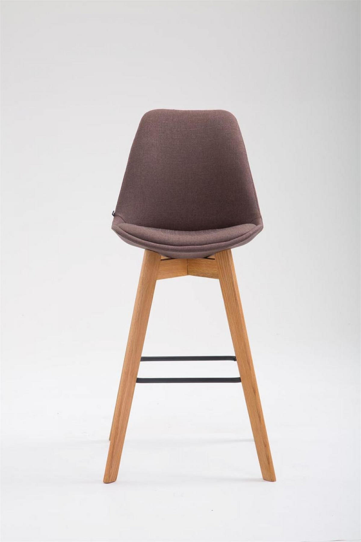 BARHOCKER Stoff braun - Eukalyptusholzfarben/Braun, Holz/Textil (48/112/56cm) - CLP