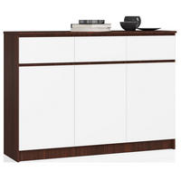 KOMMODE Wengefarben, Weiß 138x40x99 cm - Wengefarben/Weiß, Holzwerkstoff (138/99/40cm) - Akord