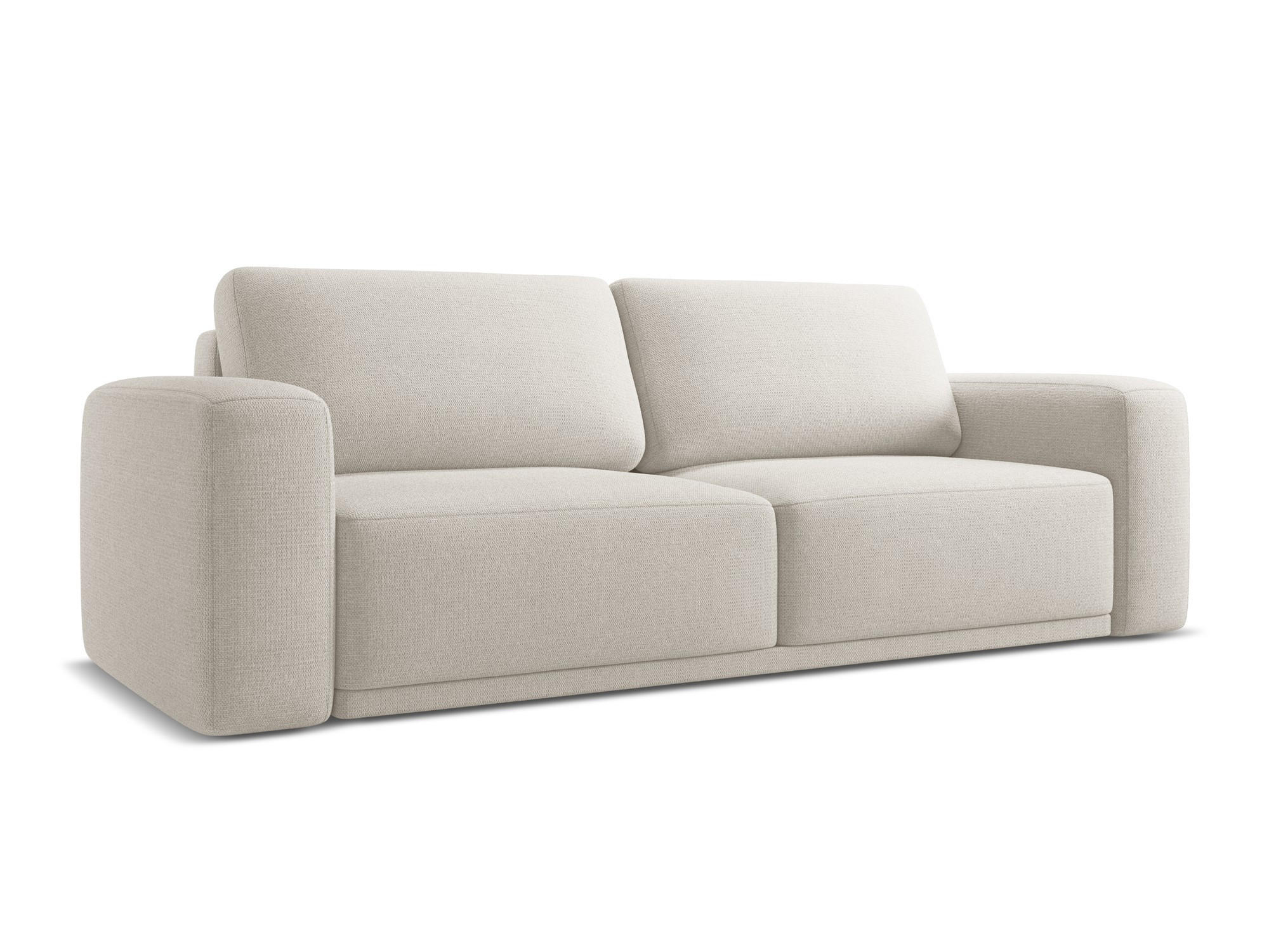 3-SITZER SOFA mit Schlaffunktion Chenille Stoff Grau - Silberfarben/Schwarz, Kunststoff/Textil (242/91/100cm) - Makamii