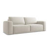 3-SITZER SOFA mit Schlaffunktion Chenille Stoff Grau - Silberfarben/Schwarz, Kunststoff/Textil (242/91/100cm) - Makamii