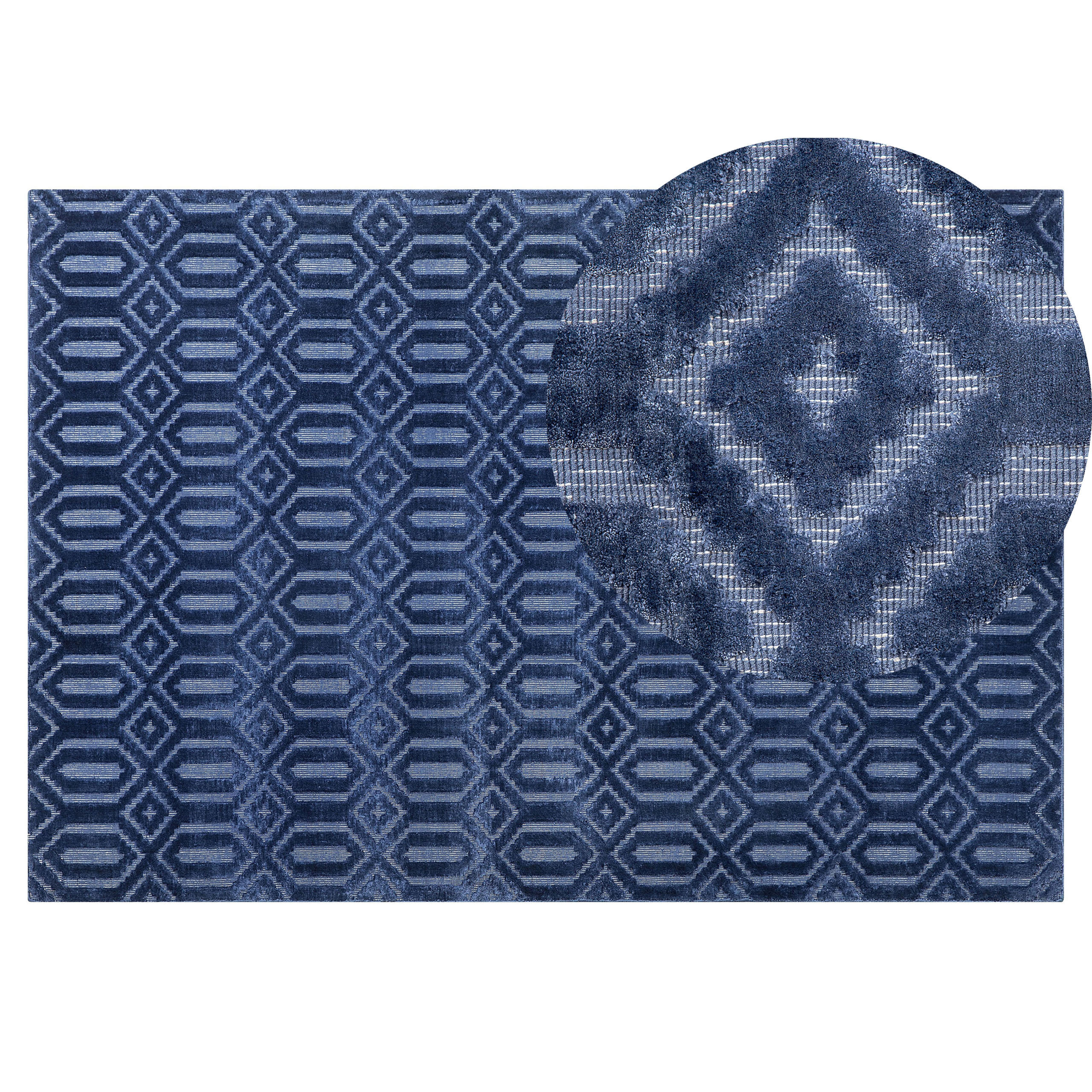 KURZFLOR-TEPPICH Adatepe 200/140 cm - Blau, Naturmaterialen (140/200cm) - Beliani