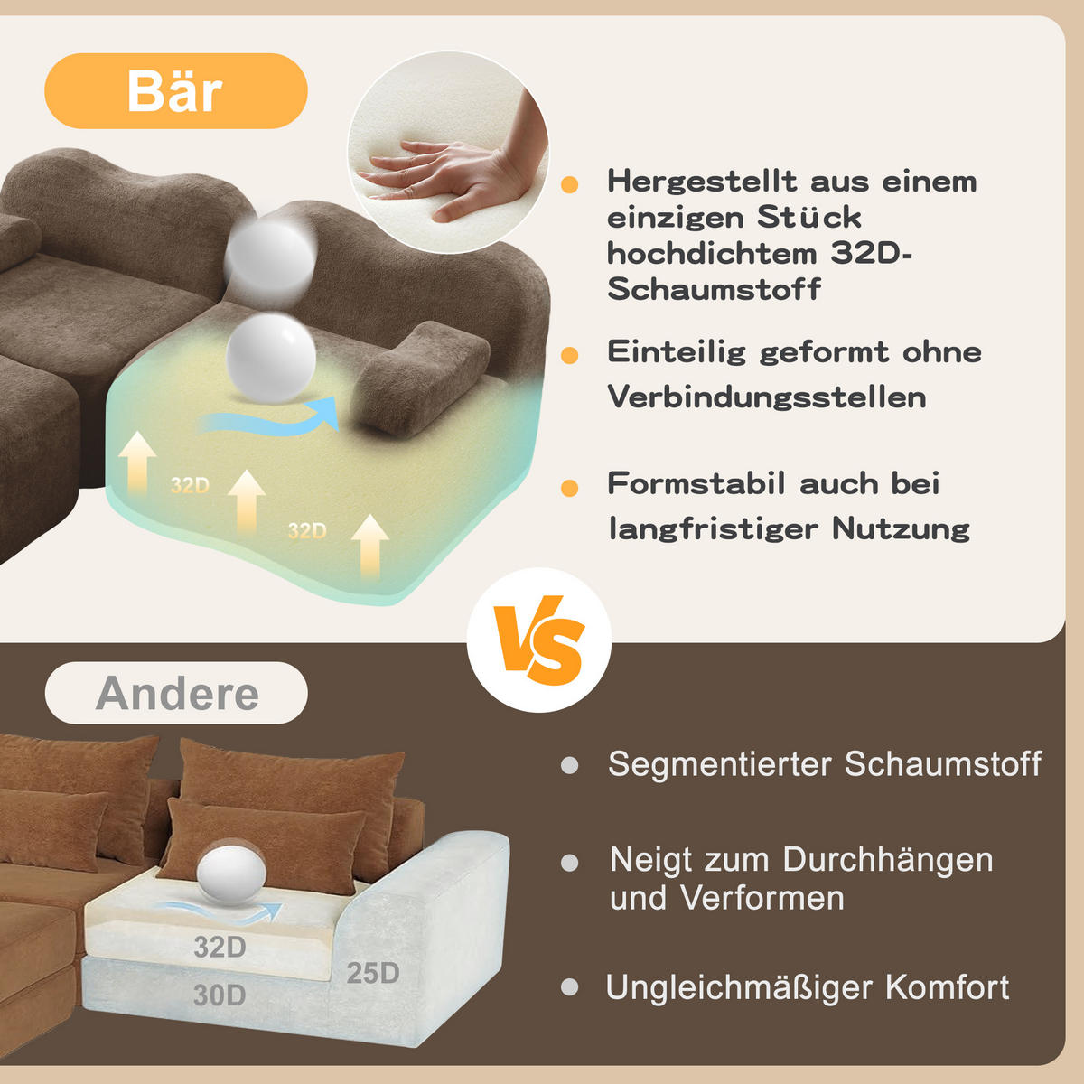 2-SITZER ECKSOFA Samt Braun mit Hocker - Braun, Textil (192/167cm) - WISHDOR