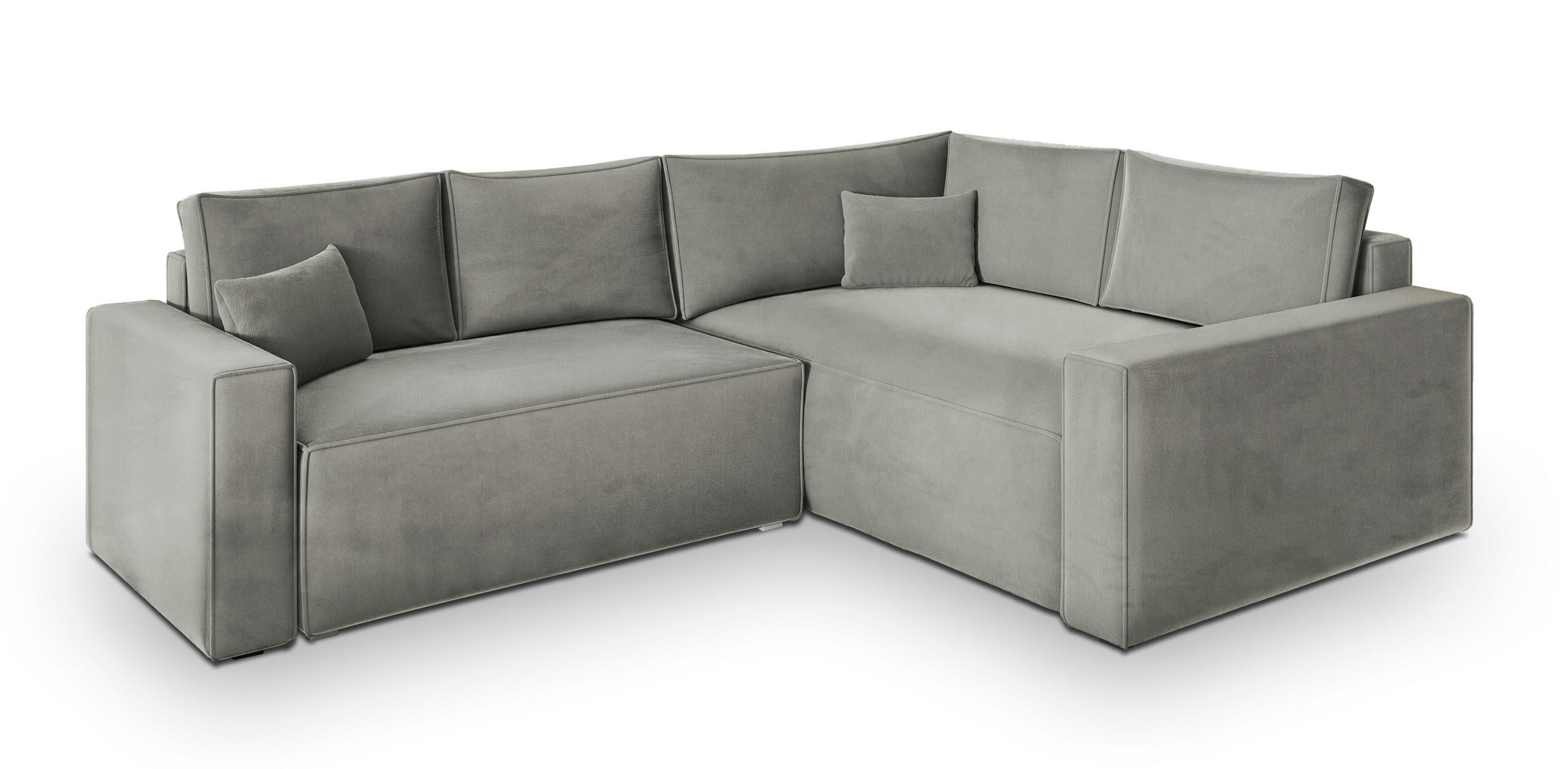 ROHOVÁ SEDAČKA ERONIS světle šedá - šedá/světle šedá, dřevo/textil (265/194cm) - MASSENO