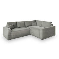 ROHOVÁ SEDAČKA ERONIS světle šedá - šedá/světle šedá, dřevo/textil (265/194cm) - MASSENO