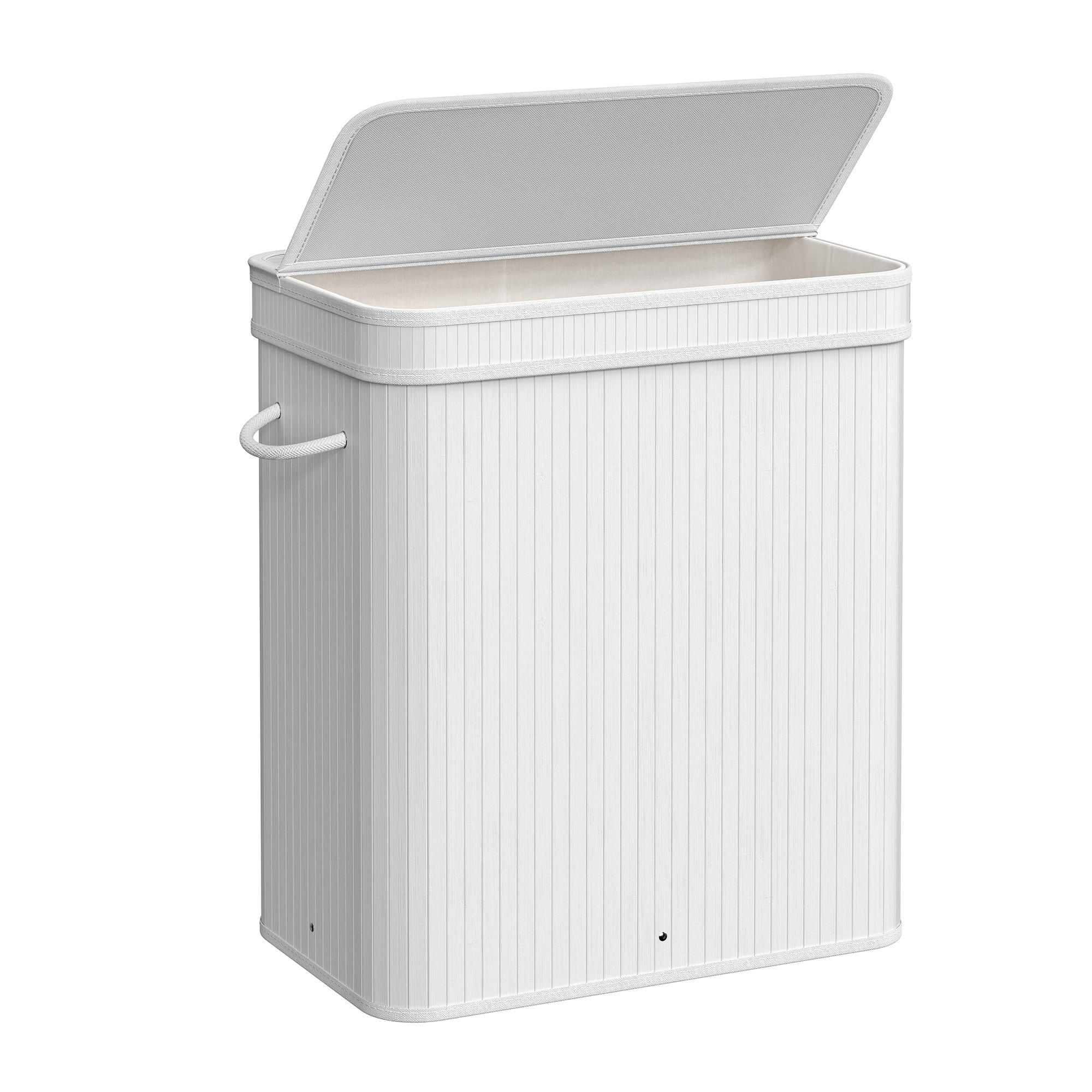 WÄSCHEKORB Rox - Weiß, Naturmaterialien (35/61/55cm) - SONGMICS