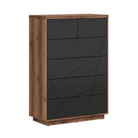 KOMODA Sven Černá a dřevo - černá, kompozitní dřevo (90/130/42cm) - Petits-meubles