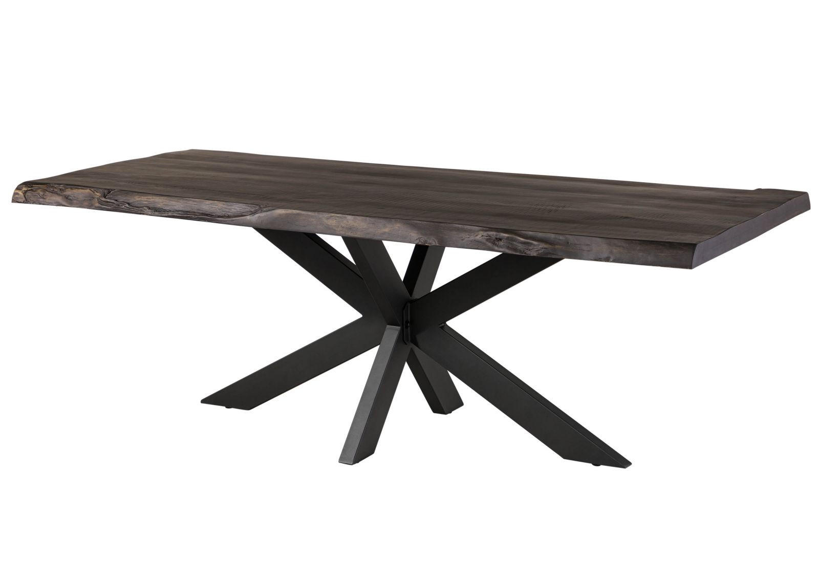 BAUMTISCH Mango 220x100x77 grau lackiert / Kreuzgestell anthrazit matt FREEFORM 5 - Grau, Holz (220/100/77cm) - Massivmoebel24