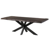 BAUMTISCH Mango 200x100x77 grau lackiert / Kreuzgestell anthrazit matt FREEFORM 5 - Grau, Holz (200/100/77cm) - Massivmoebel24