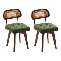 STUHL-SET 2 Stück Rattan 360° drehbar, DE-42279, Grün - Grün, Metall (50/77/43cm) - ComfortXL