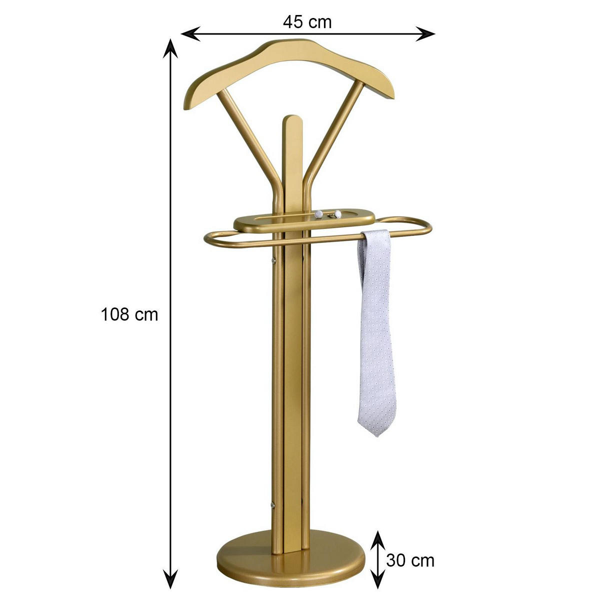 HERRENDIENER FABIO - Goldfarben, Metall (45/108/30cm) - IDIMEX