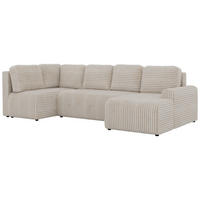SEDACÍ SOUPRAVA NESSARO COR U Béžová Manšestr - Vlevo - černá/béžová, textil/plast (307/92/151cm) - MKS