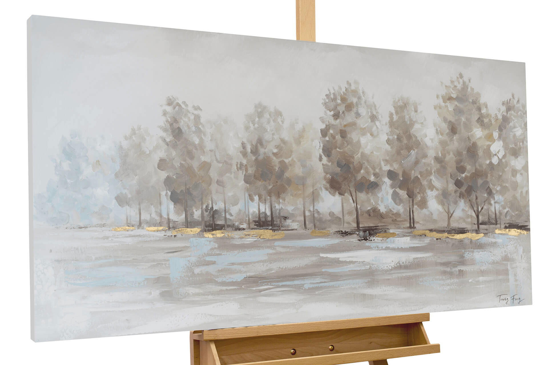 ACRYLBILD HANDGEMALT 120/60 cm - Taupe, Holz/Textil (120/60cm) - KUNSTLOFT