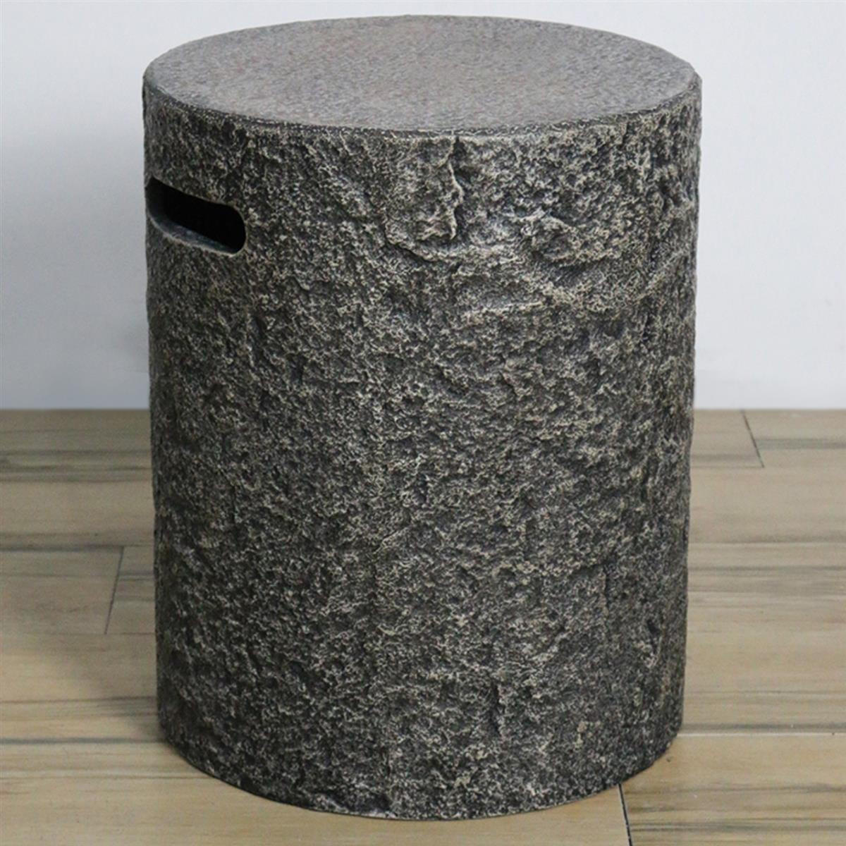 ABDECKUNG für 5 kg Gasflaschen in Naturstein-Optik dunkel - Dunkelgrau, Stein (46/57/46cm) - Elementi