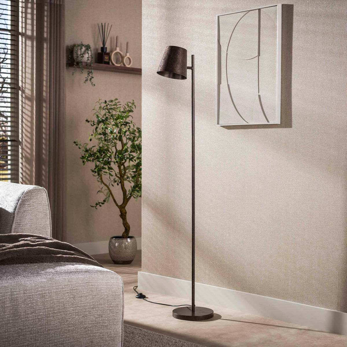 STEHLEUCHTE Flex Braun 18/37/157 cm - Braun, Metall (18/37/157cm) - Hoyz Collection