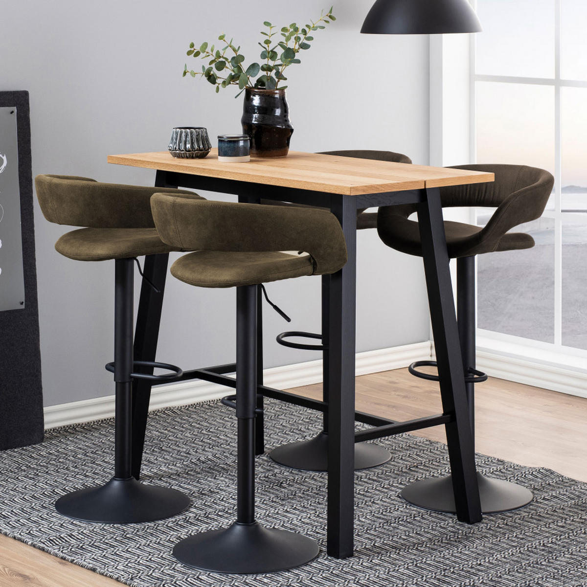 BARHOCKER - Grün - 2er-Set - Grün, Textil (54/101/48cm) - Drawer