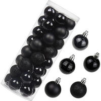 WEIHNACHTSKUGELN 40 Stück Bruchsicher Kunststoff Schwarz 4 cm - Schwarz, Kunststoff (4/4/4cm)