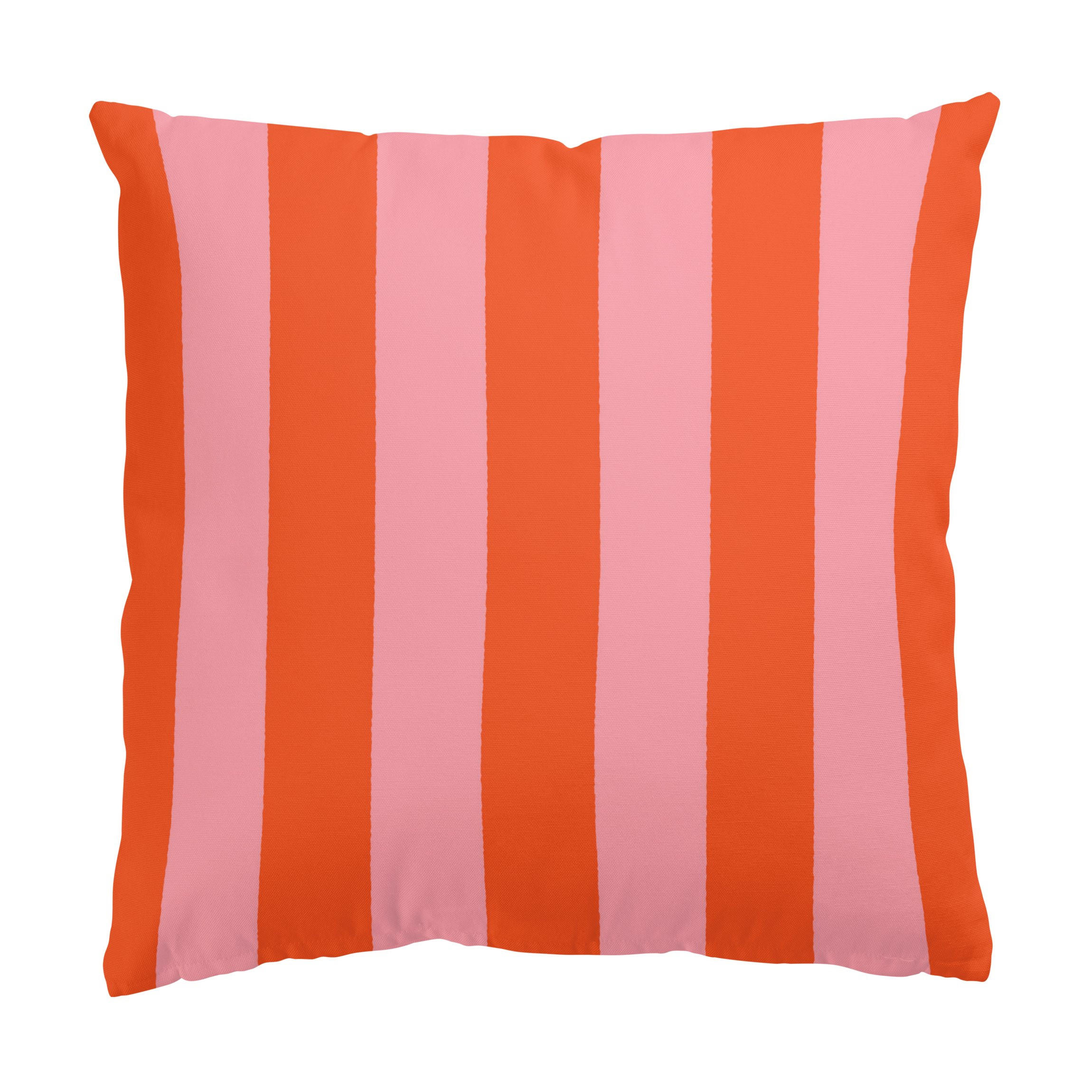 KISSENBEZUG PopArt Sommer Streifen Rosa Orange 40/40 cm - Rosa, Textil (40/40cm) - Bilderwelten