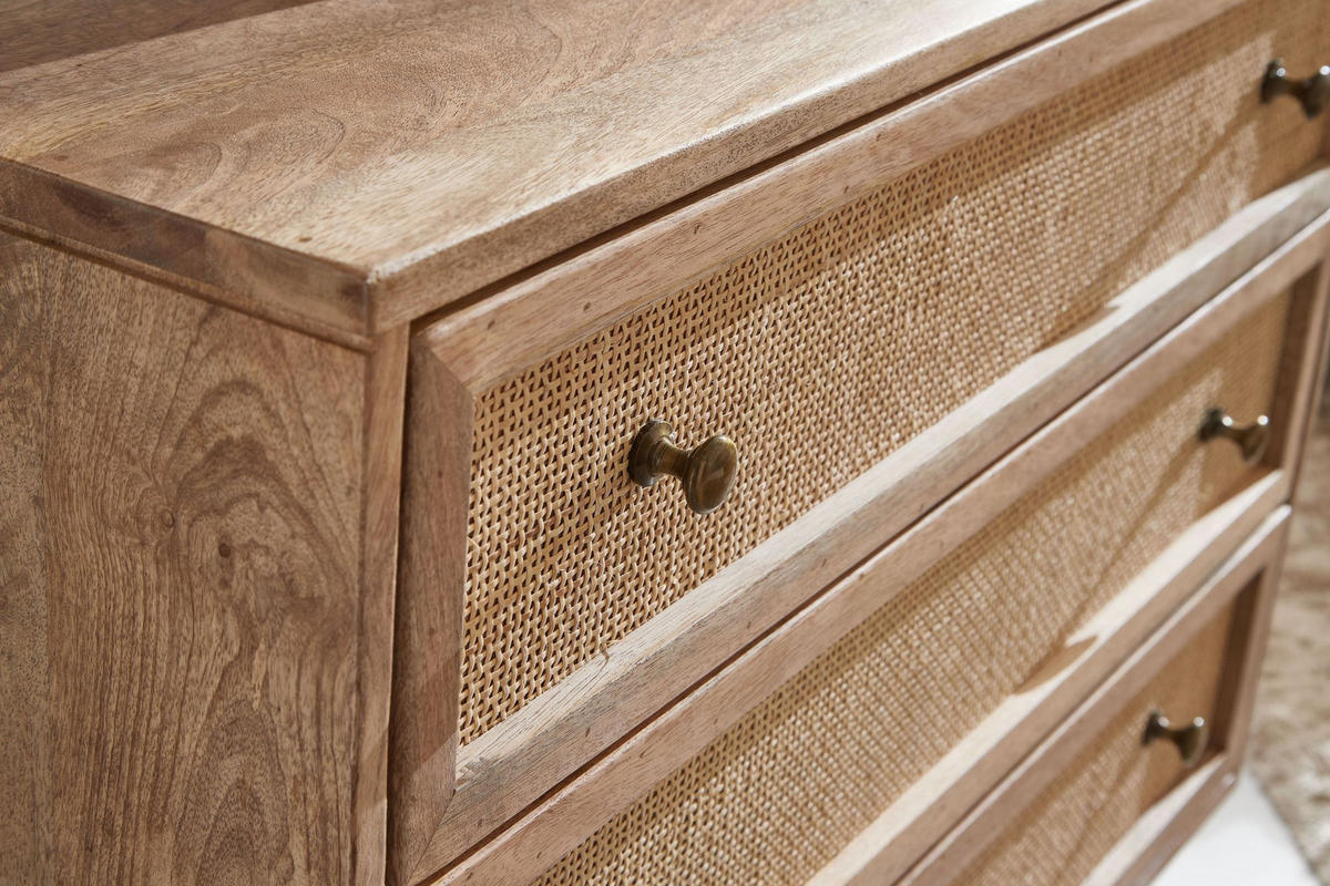 SIDEBOARD – Mango Massivholz, stilvoll, funktional - Braun, Holz/Metall (80/75/40cm) - KADIMA DESIGN