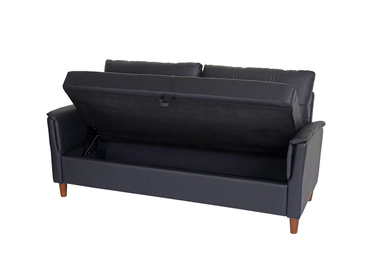 3-SITZER-SOFA Schwarz - Schwarz, Textil (178/87/78cm) - MCW