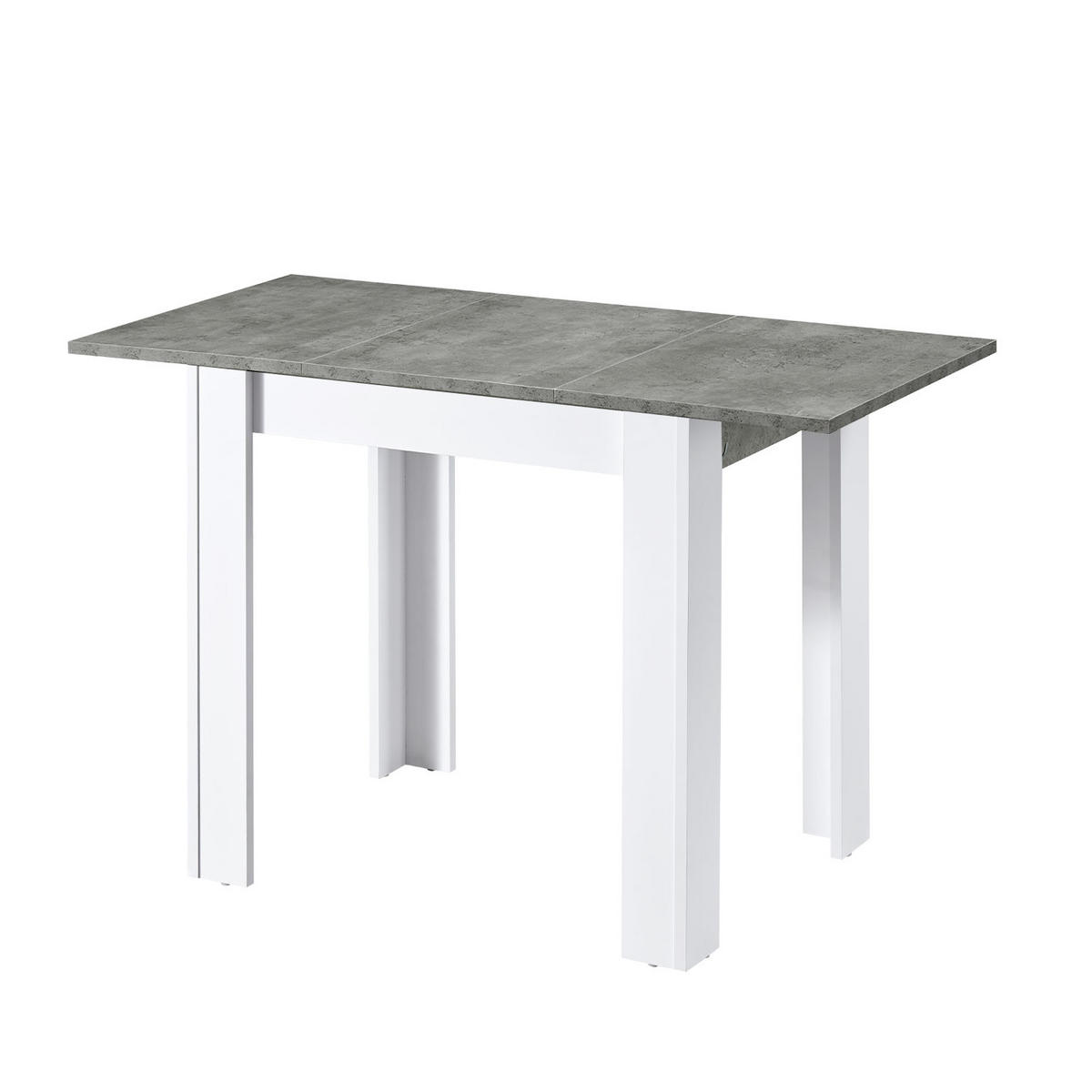 ESSTISCH LIVIUS 80-120/60/74 cm - Weiß/Grau, Holzwerkstoff (80/60/74cm) - B&D Home
