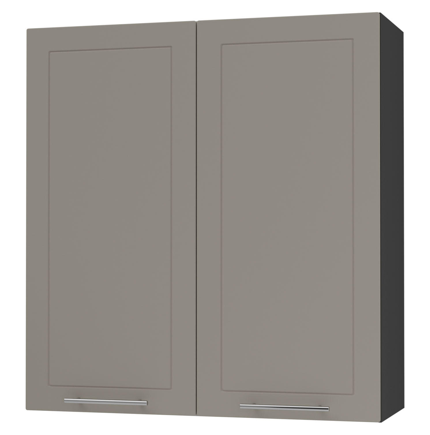 KÜCHENHÄNGESCHRANK Kvantum W4/90 Weiß Matt / Schwarz Matt 90 / 32,5 / 96cm - Beige/Schwarz, Holz/Holzwerkstoff (90/96/32.5cm) - Feldmann-Wohnen