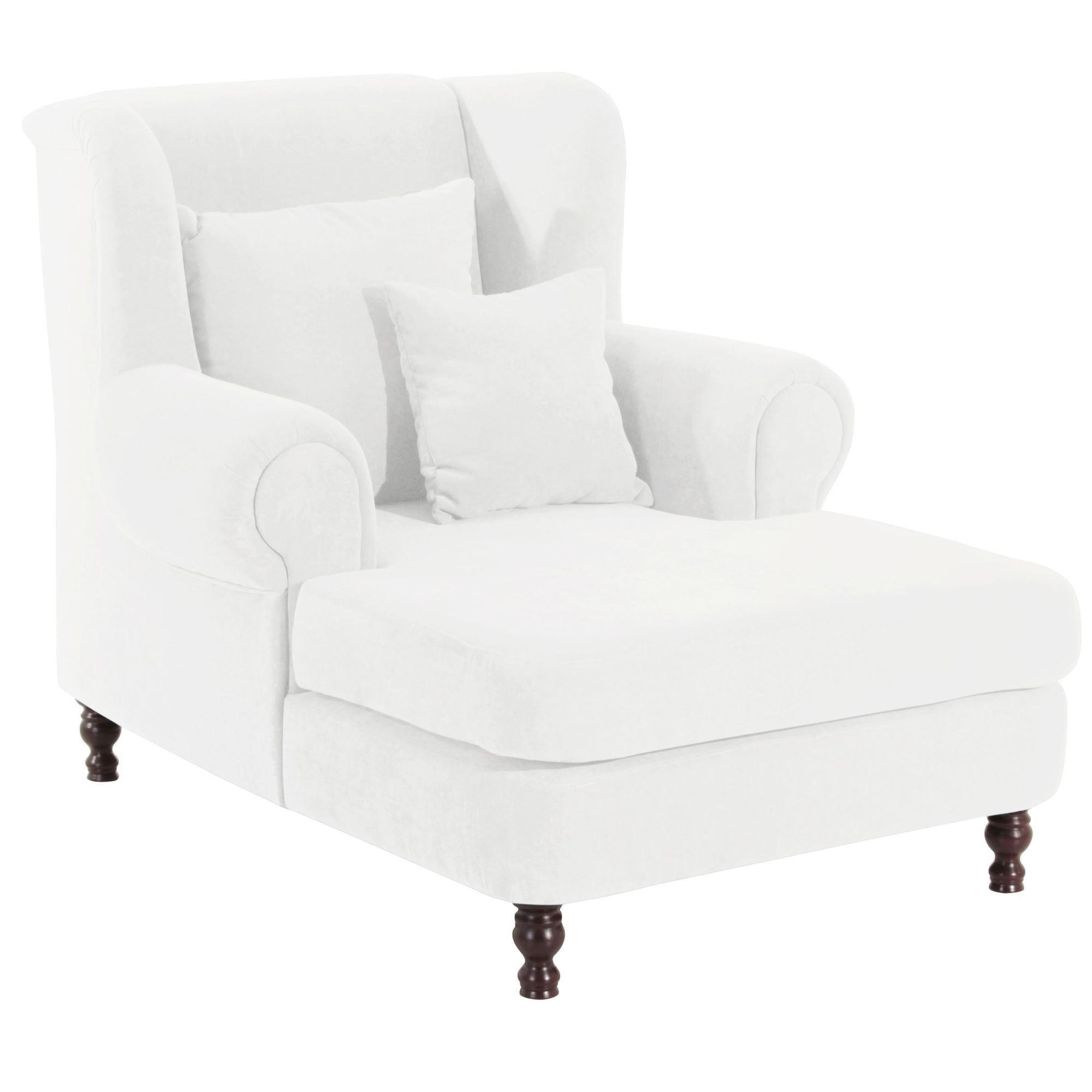 SESSEL XXL Karley Bezug Veloursstoff Buche nussbaum dunkel / creme - Weiß, Kunststoff (149/103/103cm) - 58aufmkessel