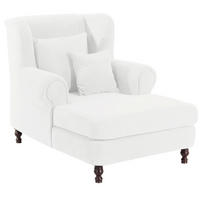 SESSEL XXL Karley Bezug Veloursstoff Buche nussbaum dunkel / creme - Weiß, Kunststoff (149/103/103cm) - 58aufmkessel