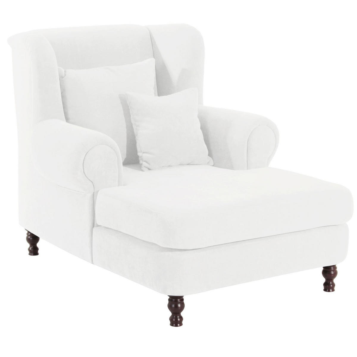 SESSEL XXL Karley Bezug Veloursstoff Buche nussbaum dunkel / creme - Weiß, Kunststoff (149/103/103cm) - 58aufmkessel