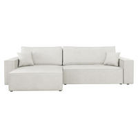 ECKSOFA Karl - Creme/Schwarz, Holz/Kunststoff (272/145cm) - MIRJAN24