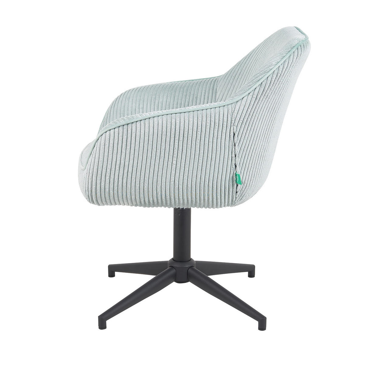 BÜROSTUHL Mika-Caro - Schwarz/Hellblau, Textil/Metall (60/79/61cm) - DUBI Möbel