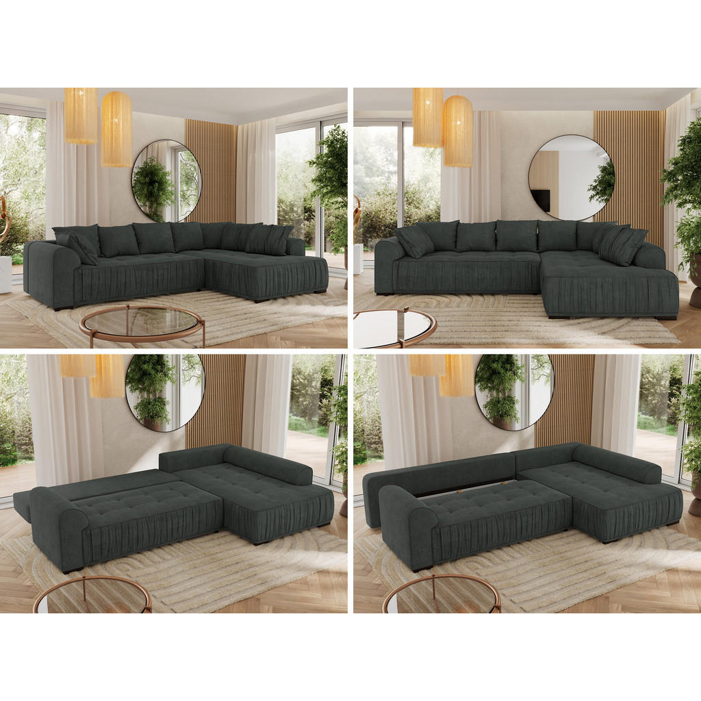 Thumbnail - MKS Ecksofa, Dunkelgrau, Textil, 3-Sitzer, L-Form,L-Form, 325x200 cm, Oeko-Tex®, Wohnzimmer, Sofas & Couches, Wohnlandsc...