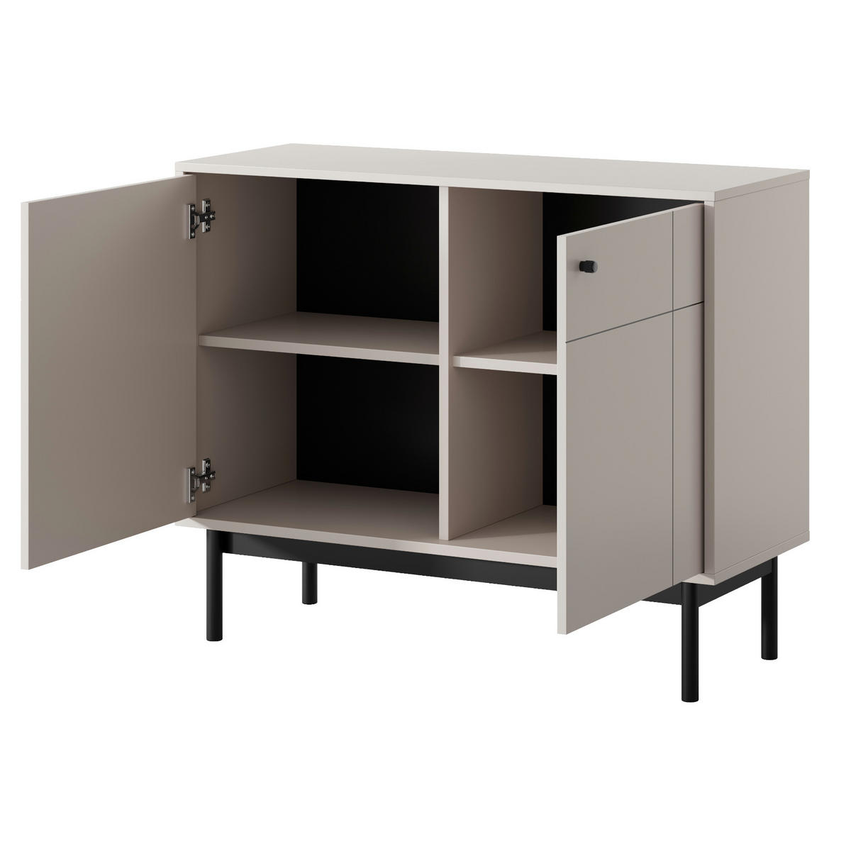 SIDEBOARD DIEPPE KOM1-2D Fräste Fronten, Kaschmir - Kaschmir, Holz/Holzwerkstoff (104/83/39cm) - Komodee