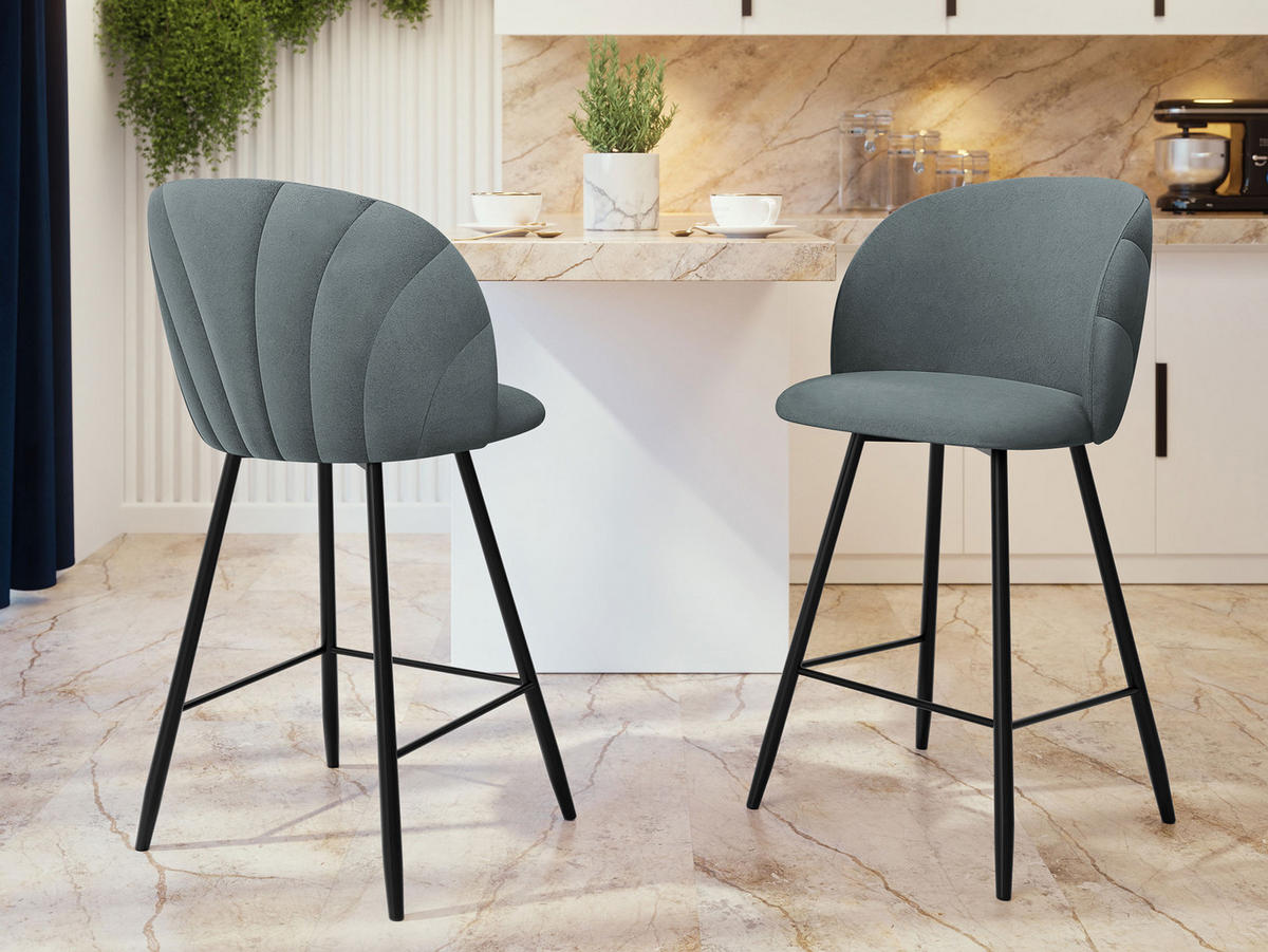 BARHOCKER K99 H - Schwarz/Grau, Holzwerkstoff/Textil (51/105/51cm) - MIRJAN24