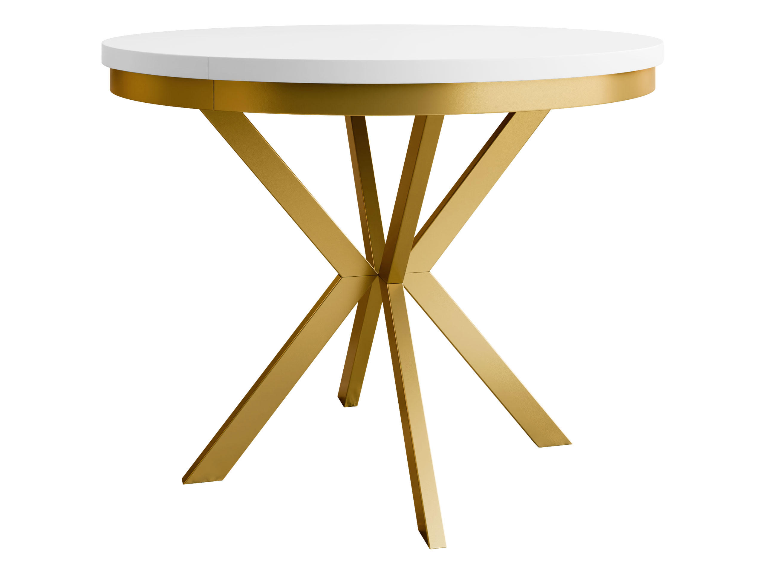 ESSTISCH ausziehbar Edder Gold 100 - Goldfarben/Weiß, Holzwerkstoff/Metall (100/100/76cm) - MIRJAN24