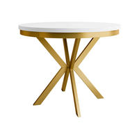 ESSTISCH ausziehbar Edder Gold 100 - Goldfarben/Weiß, Holzwerkstoff/Metall (100/100/76cm) - MIRJAN24