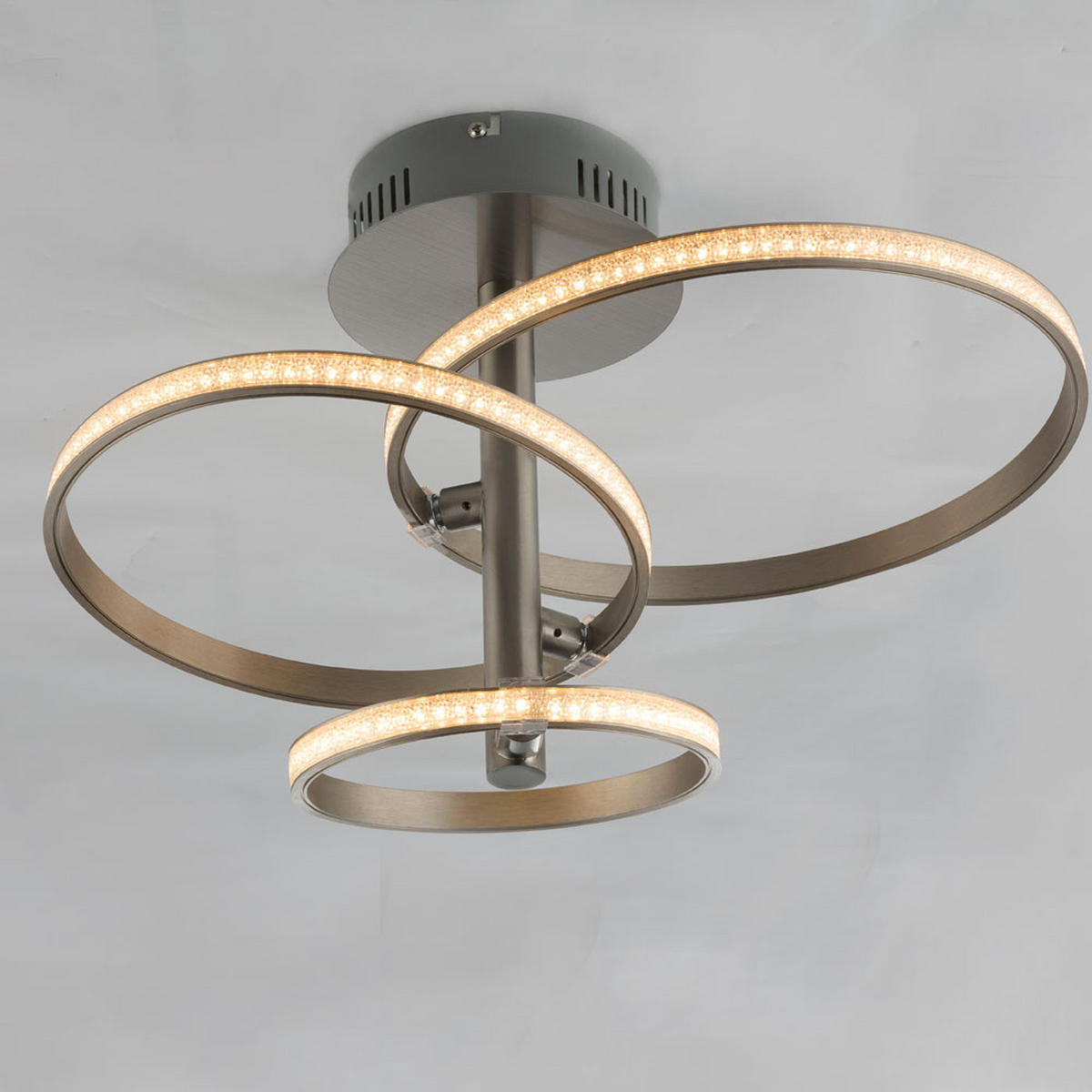 LED DECKENLEUCHTE Metall Silber Kristalloptik WAVE - Silberfarben, Metall (43/33/29cm) - Globo Lighting