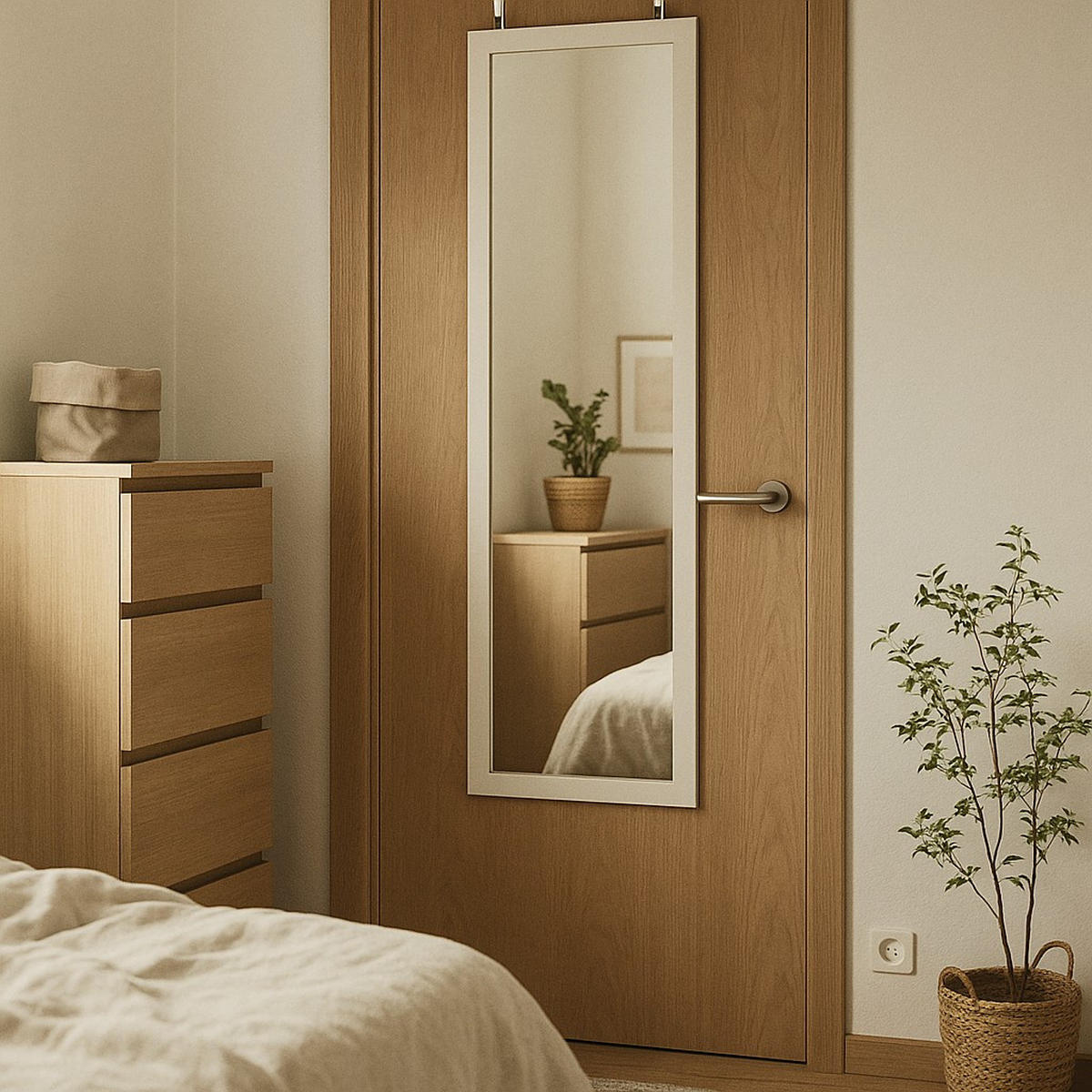 TÜRSPIEGEL Aina 36/110 cm - Weiß, Kunststoff (36/110/5cm) - STILOVO