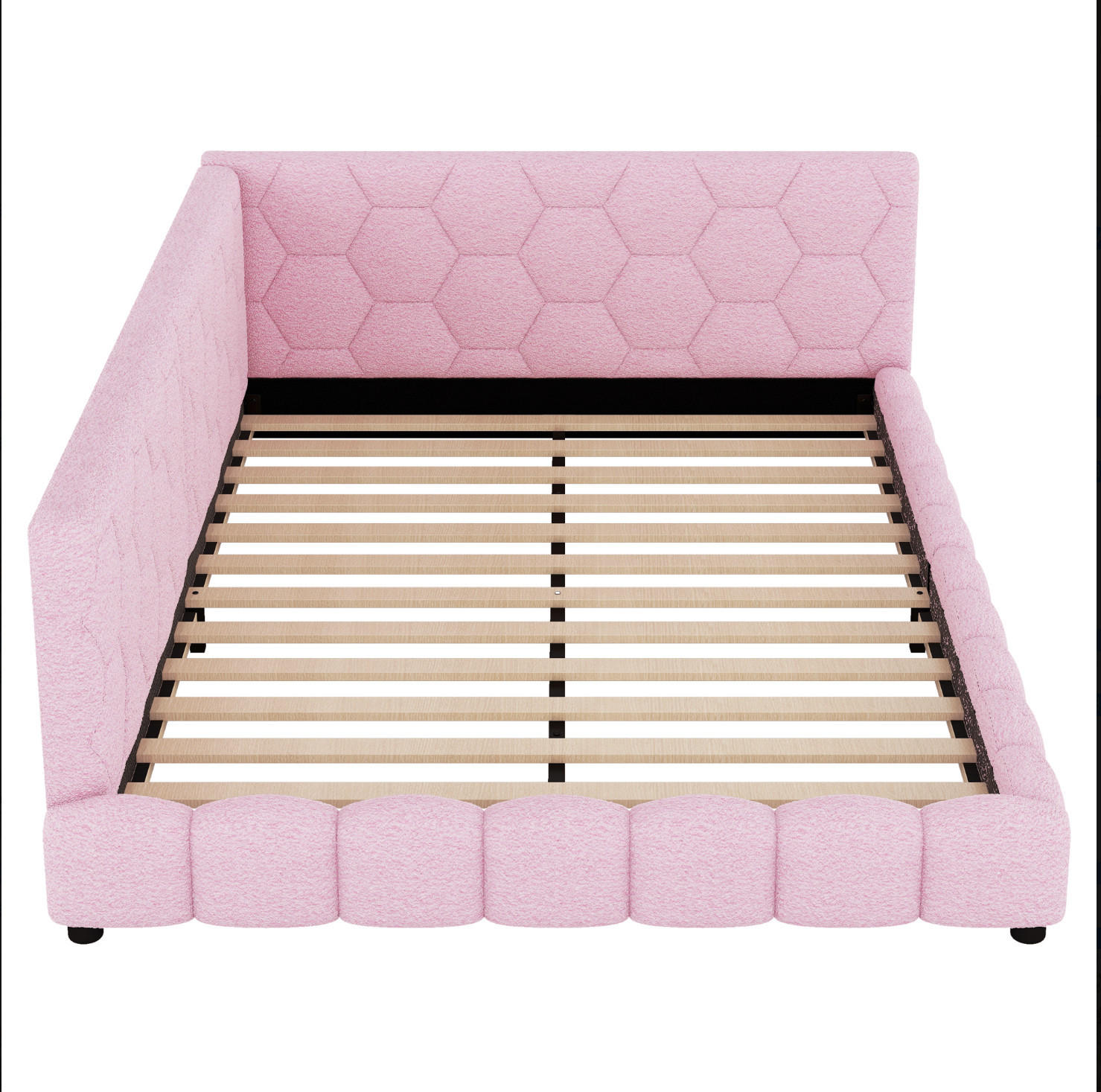 POLSTERBETT 140/200 cm Rosa aus Vliesimitat mit LED-Umgebungslicht - Rosa, Textil (140/200cm) - OKMYHOME