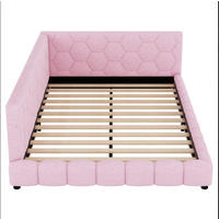 POLSTERBETT 140/200 cm Rosa aus Vliesimitat mit LED-Umgebungslicht - Rosa, Textil (140/200cm) - OKMYHOME