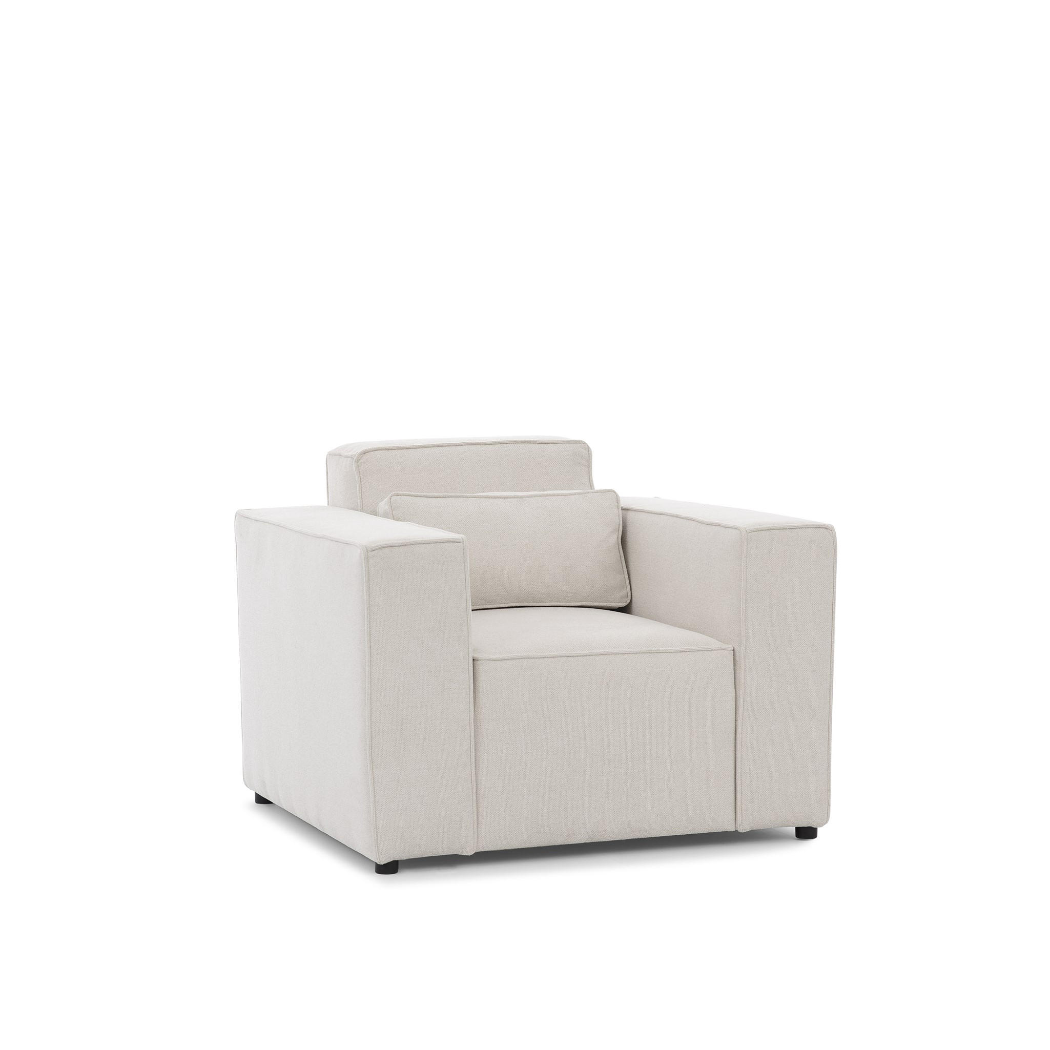 SESSEL Waldo In Brooklyn - Creme, Holzwerkstoff/Textil (101/80/92cm) - Fun Möbel