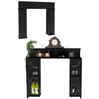 KAMINUMRANDUNG, 107x100cm schwarz - Schwarz, Holz (19/100/107cm) - Dunedesign