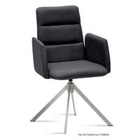 ARMLEHNSTUHL drehbar (2er-Set) Dulcia 52x92x60 Edelstahl/Anthrazit - Edelstahlfarben/Anthrazit, Kunststoff (60/92/52cm) - 58aufmkessel