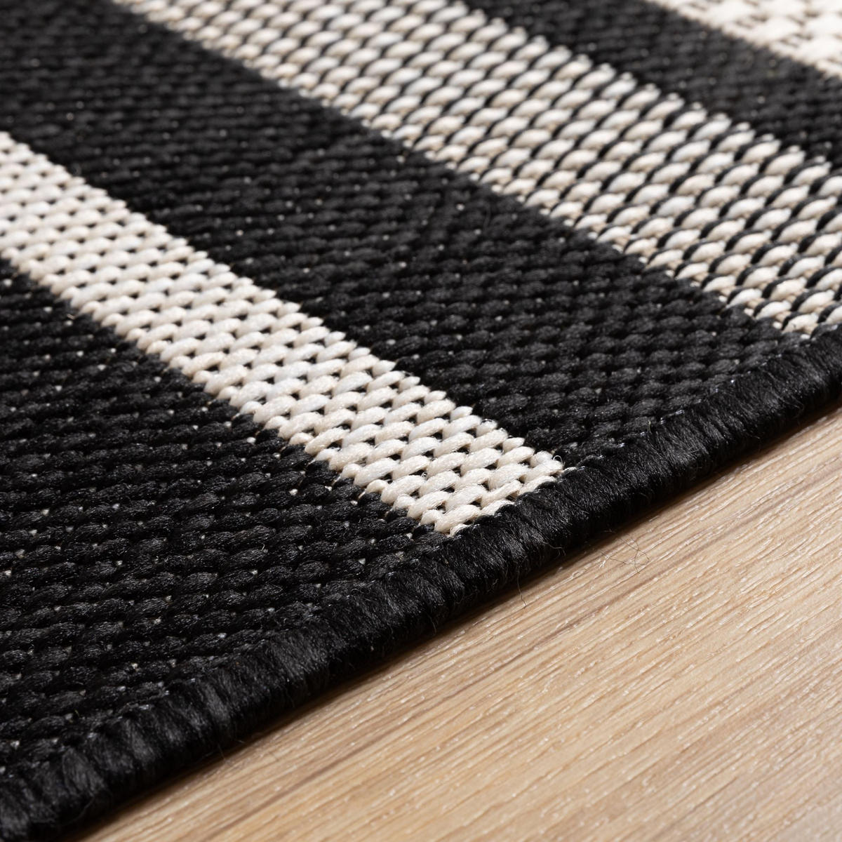 OUTDOORTEPPICH 160/230 cm Bergen Streifen - Schwarz, Textil (160/230cm) - Steffensmeier